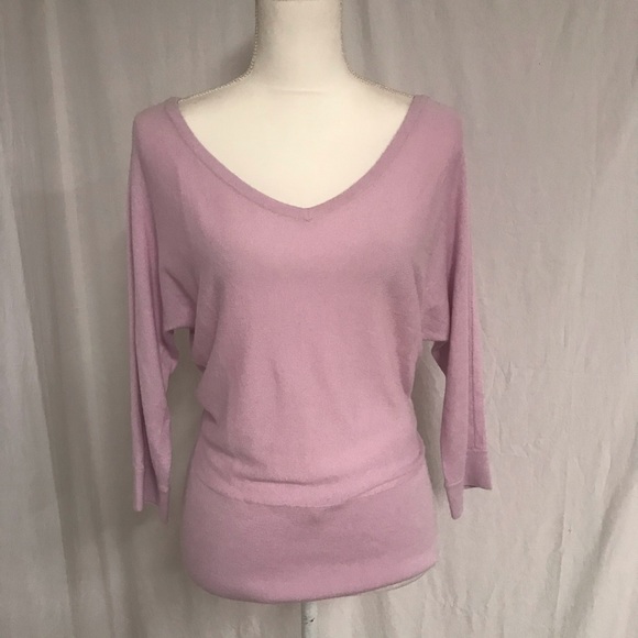 White House Black Market Sweaters - WHBM Cashmere Blend Double-V Dolman Sweater M